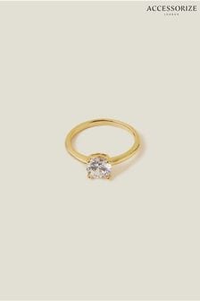 Accessorize 14ct Gold-Plated Solitaire Ring (652224) | 25 €
