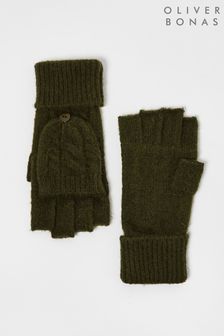 Oliver Bonas Green Cable Knitted Fingerless Gloves (652260) | 109 QAR