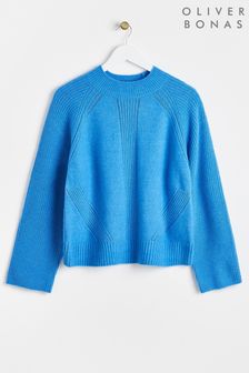 Oliver Bonas Blue Stitch Knitted Jumper