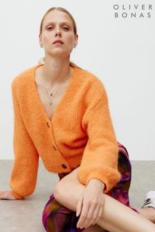 Oliver Bonas Fluffy Orange Knitted Cardigan (652363) | kr1 100