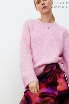 Oliver Bonas Two Tone Pink Knitted Jumper