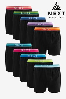 Black Bright Rainbow Waistband 10 pack Boxers (652479) | AED217