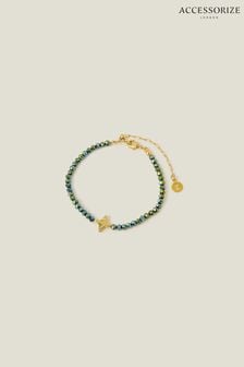 Accessorize 14ct Gold Plated Beaded Star Bracelet (652552) | HK$165