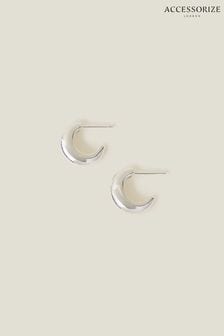 Accessorize Sterling Silver Plated Chunky Hoop Earrings (652573) | ₪ 80