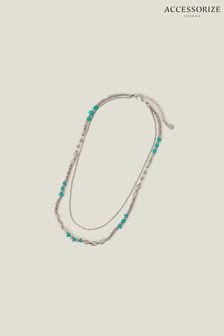 Accessorize Blue Leaf Layered Necklace (652583) | €20