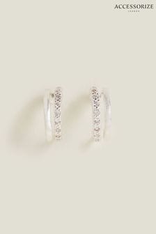 Accessorize Sterling Silver Plated Double Hoop Earrings (652590) | HK$165