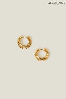 Accessorize 14ct Gold Plated Bobble Round Hoop Earrings (652593) | €23