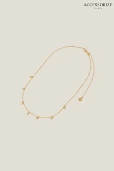 Accessorize 14ct Gold Plated Crystal Station Necklace (652693) | 115 SAR