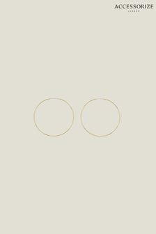 Accessorize 14ct Gold-Plated Large Thin Hoops (652706) | €20