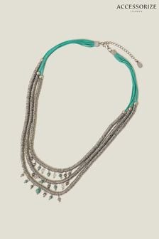 Accessorize Blue Beaded Multirow Necklace (652750) | HK$185