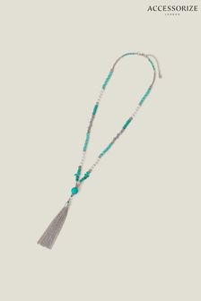 Accessorize Blue Long Tassel Necklace (652764) | 155 QAR