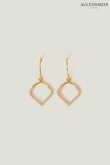 Accessorize 14ct Gold Plated Mosaic Drop Earrings (652808) | HK$165