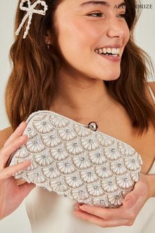 Accessorize Natural Bridal Hand-Beaded Hardcase Clutch (652856) | HK$617