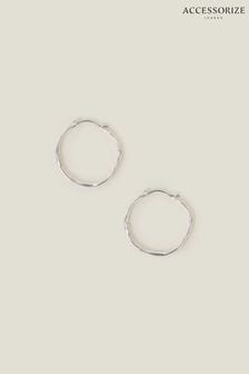 Accessorize Sterling Silver-Plated Molten Medium Earrings (652861) | kr208