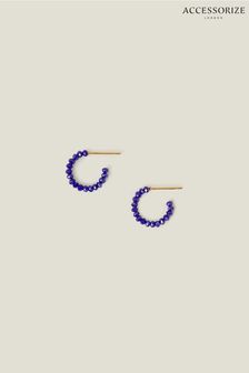 Accessorize Blue 14ct Gold-Plated Small Beaded Earrings (652892) | ₪ 80