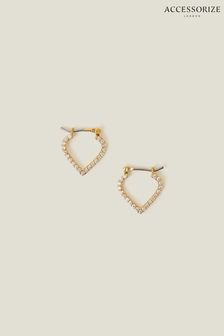 Accessorize 14ct Gold-Plated Sparkle Mosaic Hoop Earrings (652909) | €23
