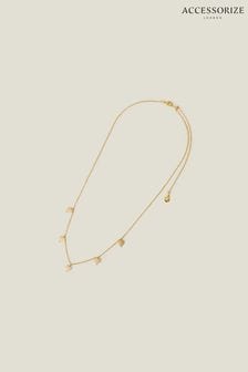 Accessorize 14ct Gold Plated Station Bobble Charm Necklace (653032) | €28