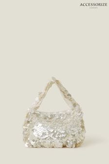 Accessorize Natural Bridal Sequin Bag (653033) | AED379