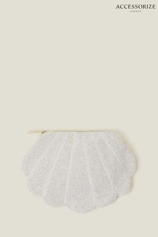 Accessorize Natural Bridal Scallop Beaded Pouch