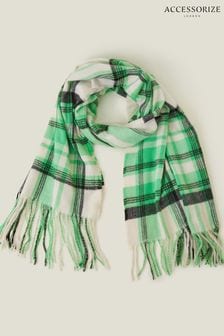 Accessorize Green Check Blanket Scarf (653101) | kr440