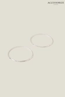 Accessorize Sterling Silver Plated Molten Bangles 2 Pack (653110) | €23