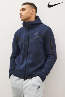 Bleu marine - Sweat à capuche Nike en molleton technique zippé (653259) | €134