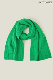 Accessorize Green Geometric Knit Scarf