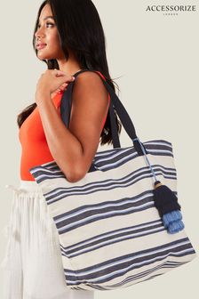 Accessorize Blue Stripe Beach Tote Bag (653436) | €32