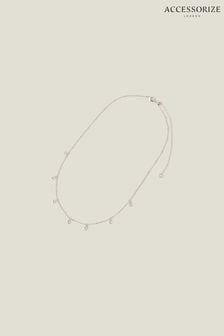 Accessorize Sterling Silver Crystal Station Necklace (653457) | €22