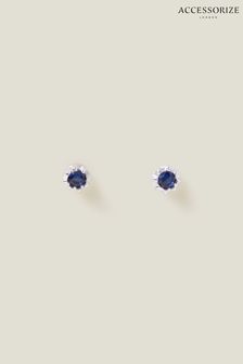 Pendientes azules de tuerca con piedras chapadas en plata de ley de Accessorize (653532) | 20 €