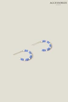 Accessorize Blue Sterling Silver-Plated Beaded Earrings (653544) | LEI 84