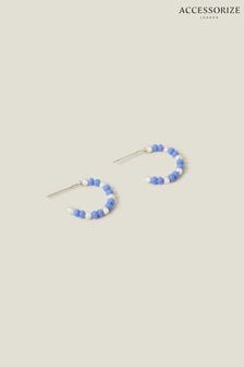 Accessorize Blue Sterling Silver-Plated Beaded Earrings (653544) | SGD 27