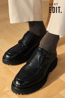 EDIT Cleated Leather Monk Shoes
