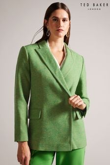 Ted Baker Green Oversized Rachill Double Breasted Blazer Coat (653785) | 383 €