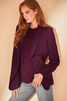 Blazer décontracté en crêpe doux