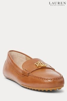 Marron fauve - Lauren Ralph Lauren Chaussures de conduite en cuir Barnsbury Nappa (654308) | €163