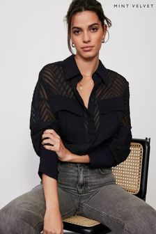 Mint Velvet Black Jacquard Shirt (654585) | €124