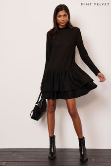 Mint Velvet Black Mini Crinkle Dress (654591) | 152 €