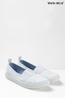 Escarpins élastiques White Stuff Erin blancs