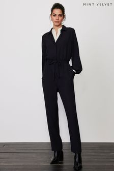 Mint Velvet Black Layered Look Jumpsuit (654701) | $328