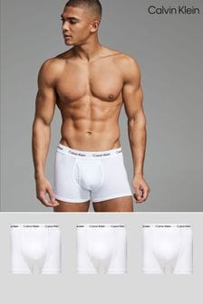 Calvin Klein White Classic Stretch Trunks 3 Pack Boxers (654715) | $72