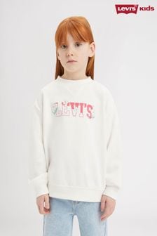 Levi's® White Floral Logo Crew Neck Sweater Jumper (654780) | AED250 - AED277