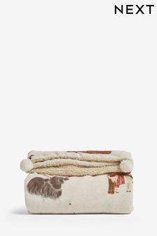 Natural Christmas Hamish Fleece Throw (654911) | €40 - €70