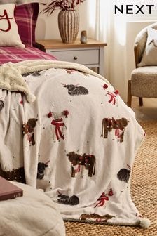 Natural Christmas Hamish Fleece Throw (654911) | $51 - $90