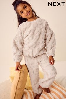 Pyjamas Cream Fleece Lined Animal Print Long Sleeve Girlsclothing Next Luxembourg