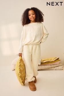 Cream/Blue Cosy Fleece Pyjamas (3-16yrs) (655135) | €21.50 - €30