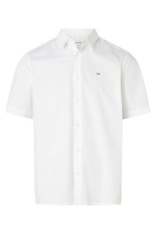 Calvin Klein Poplin Stretch Regular Fit Short Sleeve White Shirt (656105) | 108 €