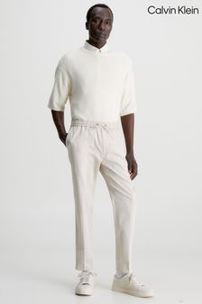 Calvin Klein hlače za prosti čas naravne barve Sateen (656156) | €74