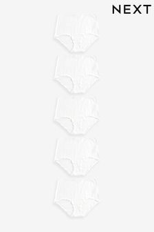 Biały - Zestaw 6 par majtek z wysokogatunkowej bawełny (656480) | 90 zł