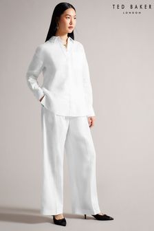 Pantalon Ted Baker Lucihh en lin blanc (656535) | €64